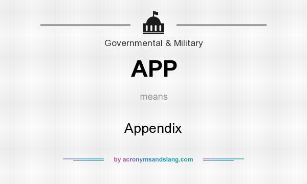 What does APP mean? It stands for Appendix