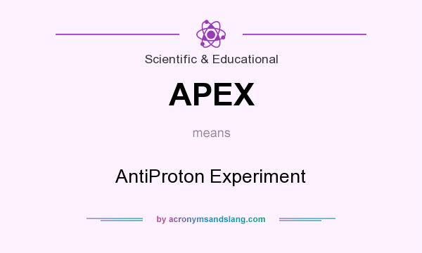 What does APEX mean? It stands for AntiProton Experiment