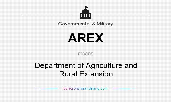 What does AREX mean? It stands for Department of Agriculture and Rural Extension