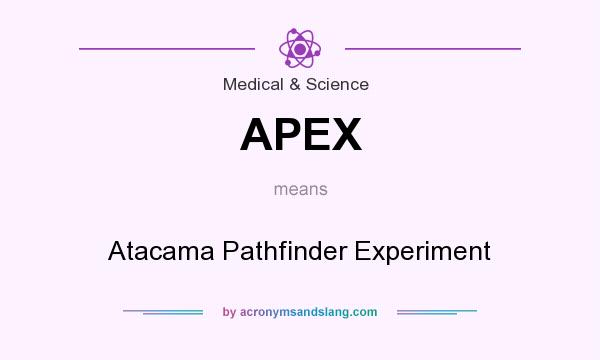 What does APEX mean? It stands for Atacama Pathfinder Experiment