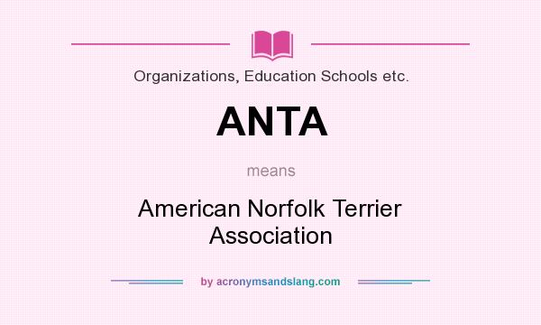 What does ANTA mean? It stands for American Norfolk Terrier Association