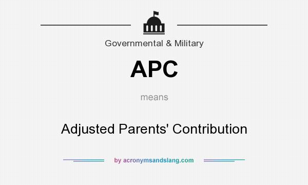 What does APC mean? It stands for Adjusted Parents` Contribution