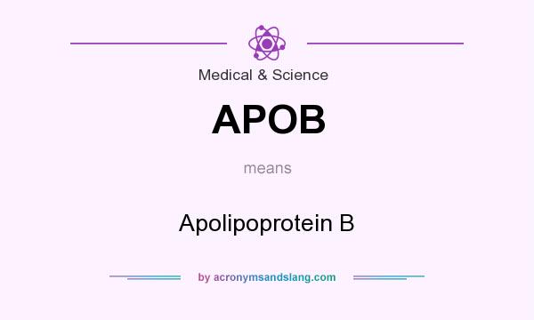 What does APOB mean? It stands for Apolipoprotein B