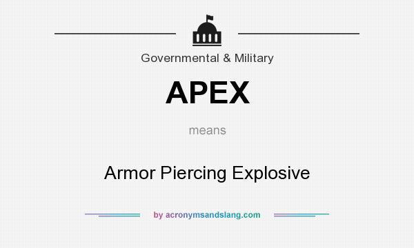 What does APEX mean? It stands for Armor Piercing Explosive