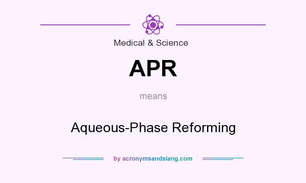 What does APR mean? It stands for Aqueous-Phase Reforming