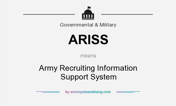 What does ARISS mean? It stands for Army Recruiting Information Support System