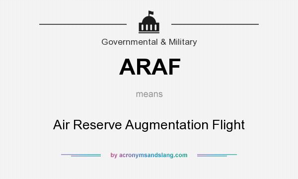 What does ARAF mean? It stands for Air Reserve Augmentation Flight