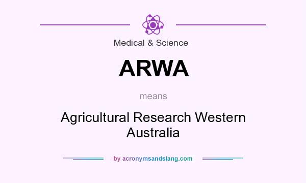 What does ARWA mean? It stands for Agricultural Research Western Australia