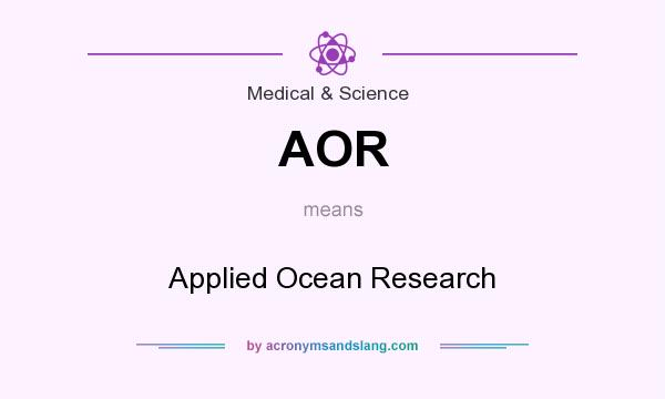 What does AOR mean? It stands for Applied Ocean Research