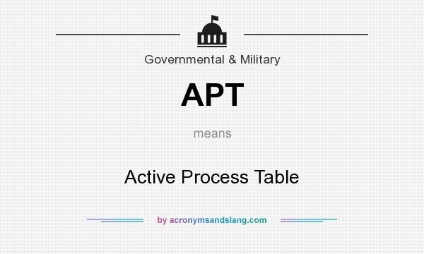 What does APT mean? It stands for Active Process Table