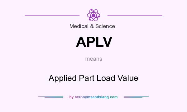 What does APLV mean? It stands for Applied Part Load Value