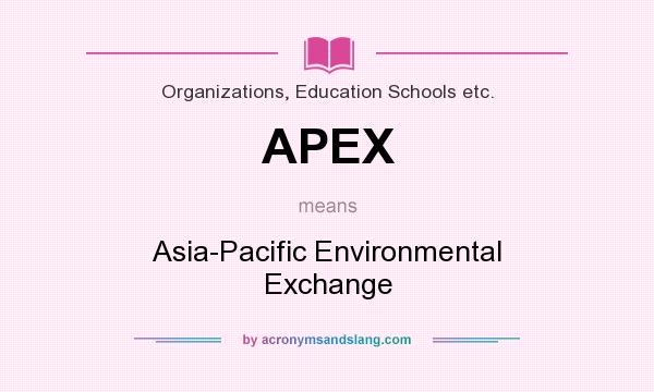 What does APEX mean? It stands for Asia-Pacific Environmental Exchange