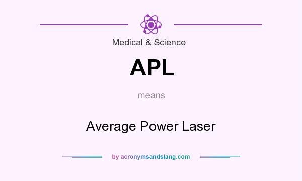 What does APL mean? It stands for Average Power Laser