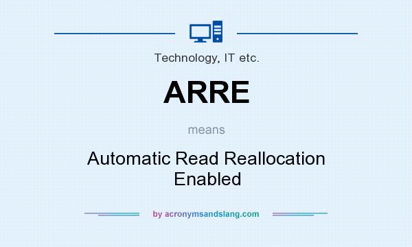 What does ARRE mean? It stands for Automatic Read Reallocation Enabled