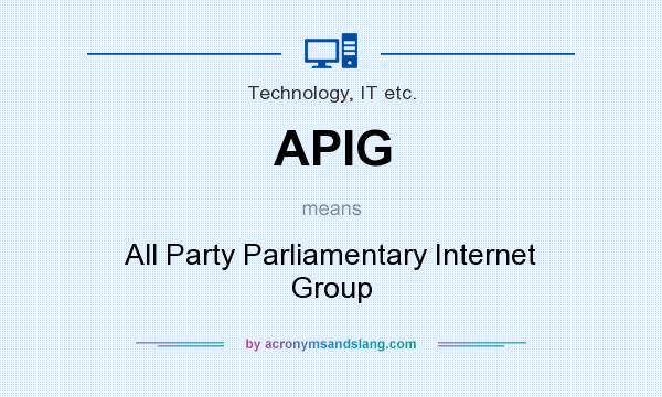 What does APIG mean? It stands for All Party Parliamentary Internet Group