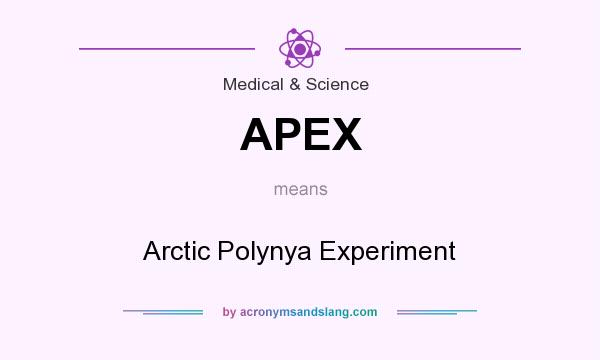What does APEX mean? It stands for Arctic Polynya Experiment
