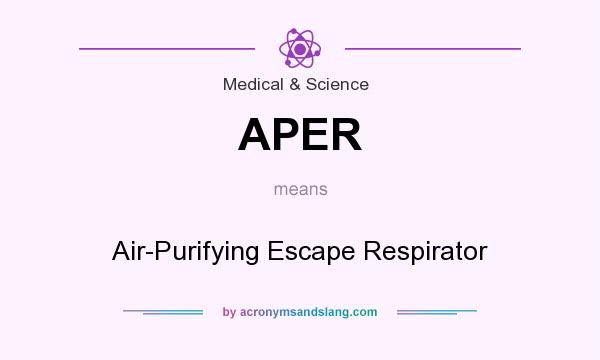What does APER mean? It stands for Air-Purifying Escape Respirator