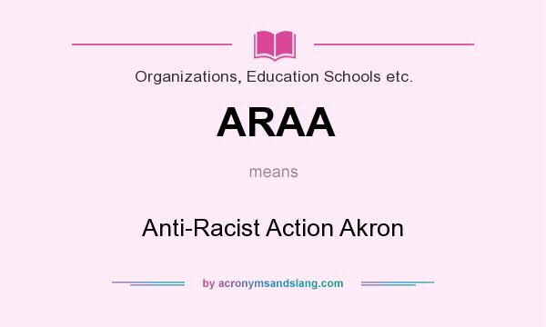 What does ARAA mean? It stands for Anti-Racist Action Akron