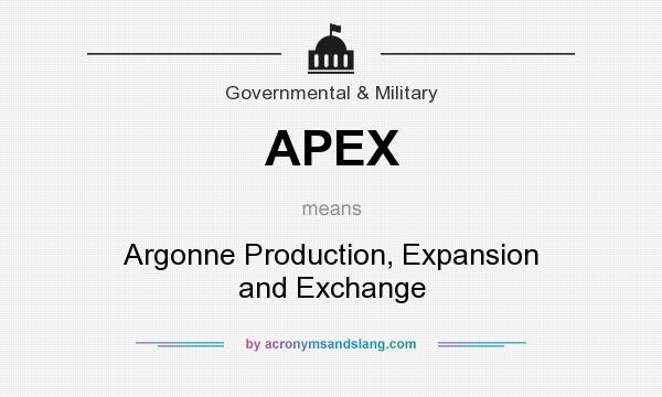 What does APEX mean? It stands for Argonne Production, Expansion and Exchange