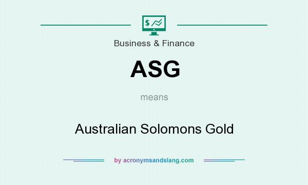 What does ASG mean? It stands for Australian Solomons Gold