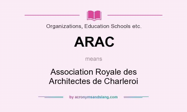 What does ARAC mean? It stands for Association Royale des Architectes de Charleroi