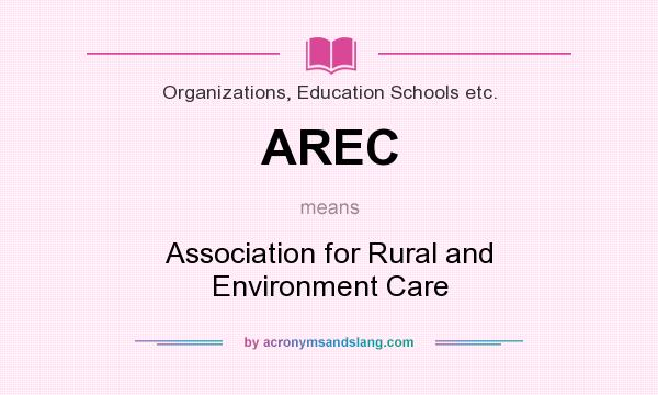 What does AREC mean? It stands for Association for Rural and Environment Care