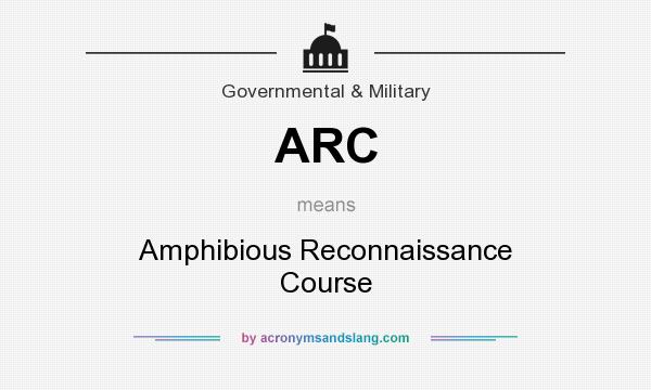 What does ARC mean? It stands for Amphibious Reconnaissance Course