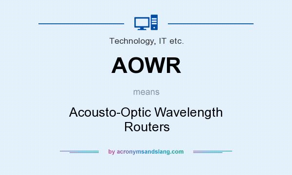 What does AOWR mean? It stands for Acousto-Optic Wavelength Routers