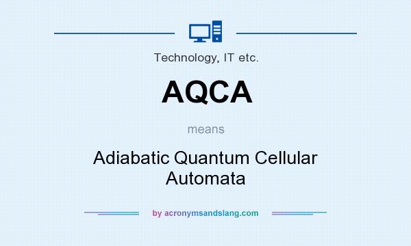 What does AQCA mean? It stands for Adiabatic Quantum Cellular Automata