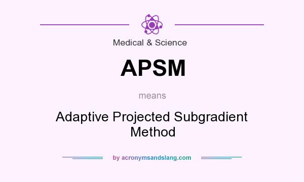 What does APSM mean? It stands for Adaptive Projected Subgradient Method