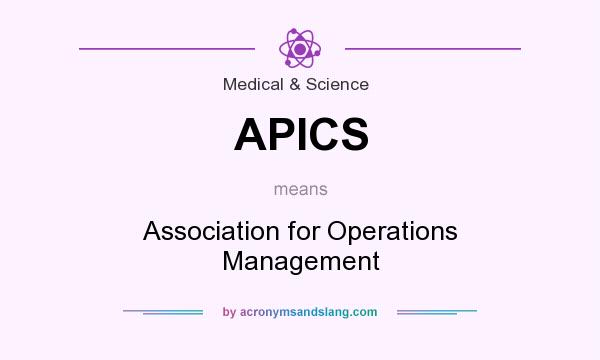 What does APICS mean? It stands for Association for Operations Management