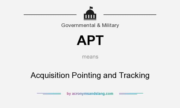 What does APT mean? It stands for Acquisition Pointing and Tracking