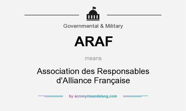 What does ARAF mean? It stands for Association des Responsables d`Alliance Française