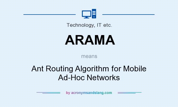 What does ARAMA mean? It stands for Ant Routing Algorithm for Mobile Ad-Hoc Networks