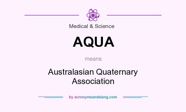 What does AQUA mean? It stands for Australasian Quaternary Association