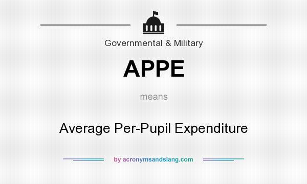 What does APPE mean? It stands for Average Per-Pupil Expenditure