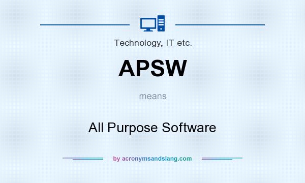 What does APSW mean? It stands for All Purpose Software