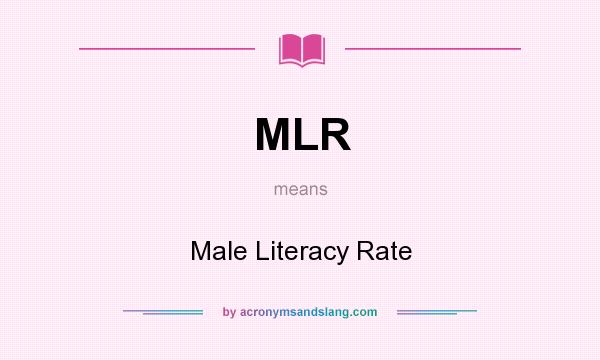What does MLR mean? It stands for Male Literacy Rate