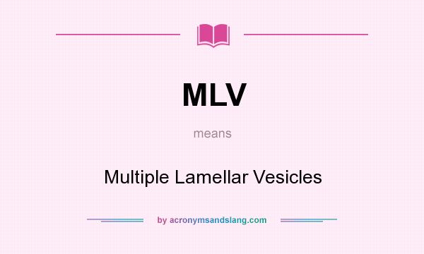 What does MLV mean? It stands for Multiple Lamellar Vesicles