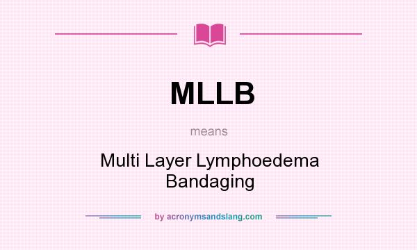 What does MLLB mean? It stands for Multi Layer Lymphoedema Bandaging