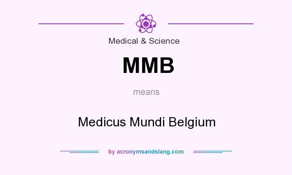 What does MMB mean? It stands for Medicus Mundi Belgium