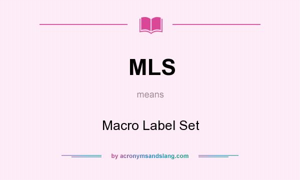 What does MLS mean? It stands for Macro Label Set