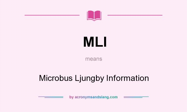 What does MLI mean? It stands for Microbus Ljungby Information