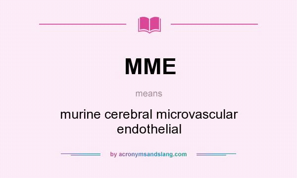 What does MME mean? It stands for murine cerebral microvascular endothelial