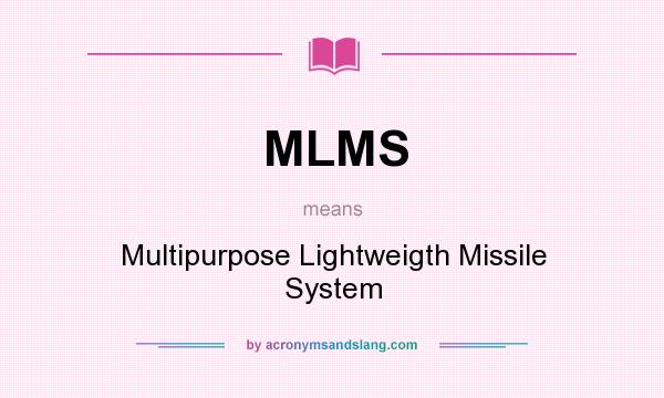 What does MLMS mean? It stands for Multipurpose Lightweigth Missile System