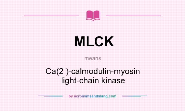 What does MLCK mean? It stands for Ca(2 )-calmodulin-myosin light-chain kinase