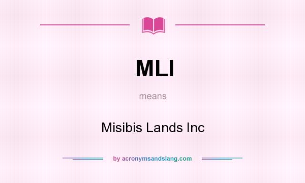 What does MLI mean? It stands for Misibis Lands Inc