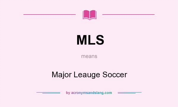 What does MLS mean? It stands for Major Leauge Soccer