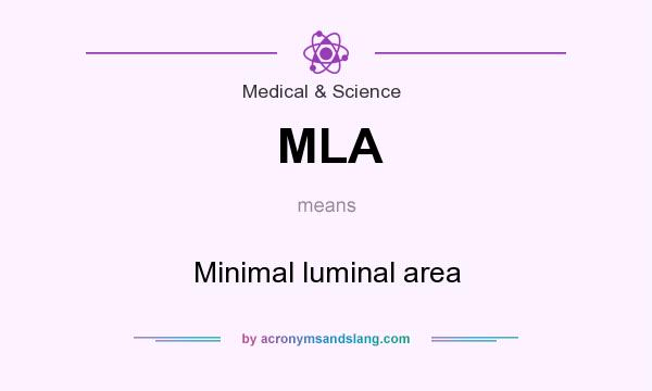 What does MLA mean? It stands for Minimal luminal area