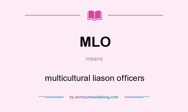 What does MLO mean? It stands for multicultural liason officers